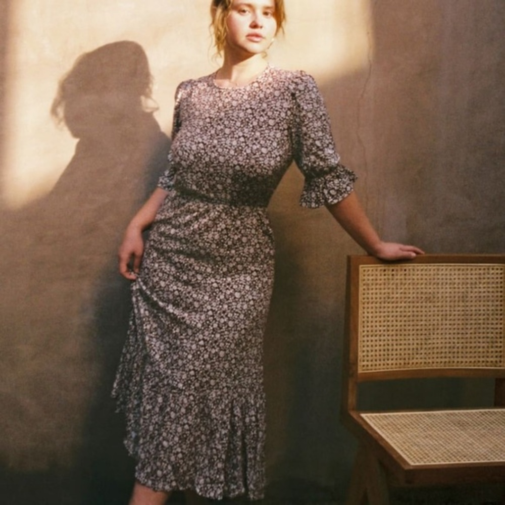 Reformation Mayfield dress in chocolate